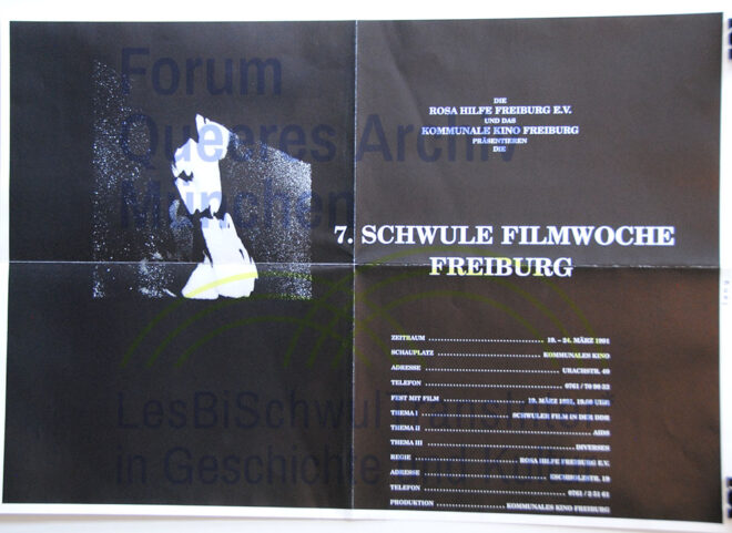 Rosa Hilfe Freiburg e.V., Kommunales Kino Freiburg 1991 – 7. schwule Filmwoche Freiburg