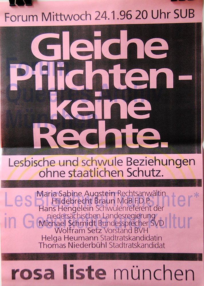 Rosa Liste München 1995 – Gleiche Rechte
