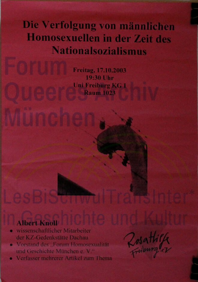 Rosa Hilfe Freiburg e.V. 2003 – Die Verfolgung von männlichen Homosexuellen