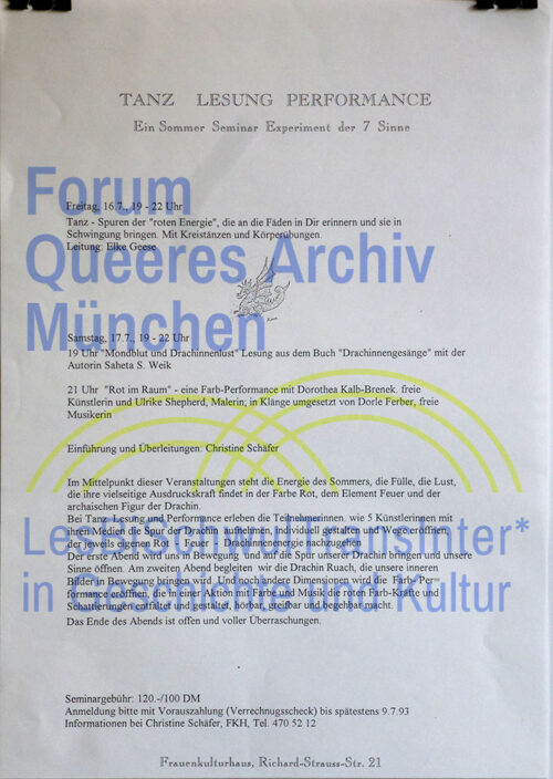 Frauenkulturhaus 1993 – Tanz