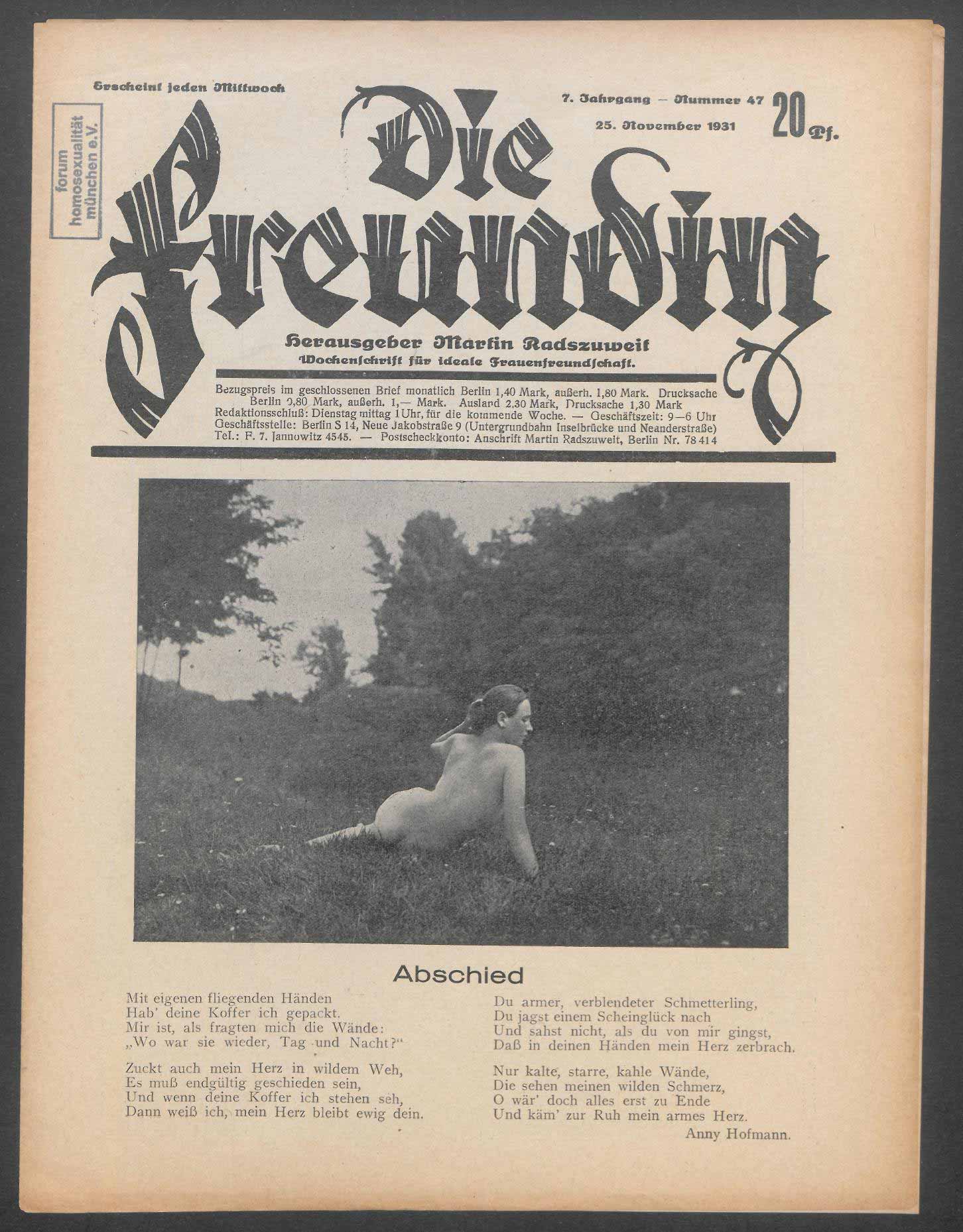 Die Freundin 1931 - Ausgabe 47