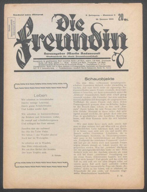 Die Freundin 1933 - Ausgabe 3